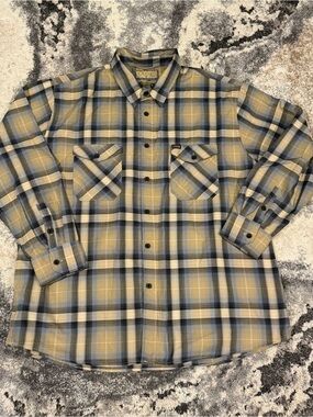 Dixxon Flannel Company Delmo 4XL Blue Gray Plaid Snap Button Shirt